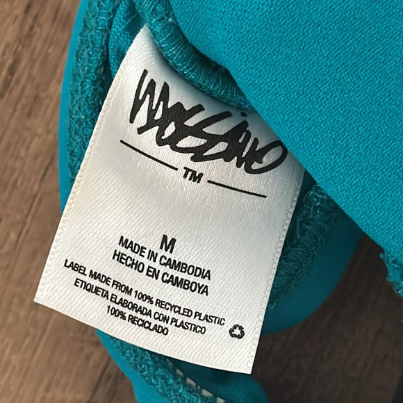 Mossimo teal blue/green size medium bikini top solid color mix & match w/padding - Picture 3 of 7